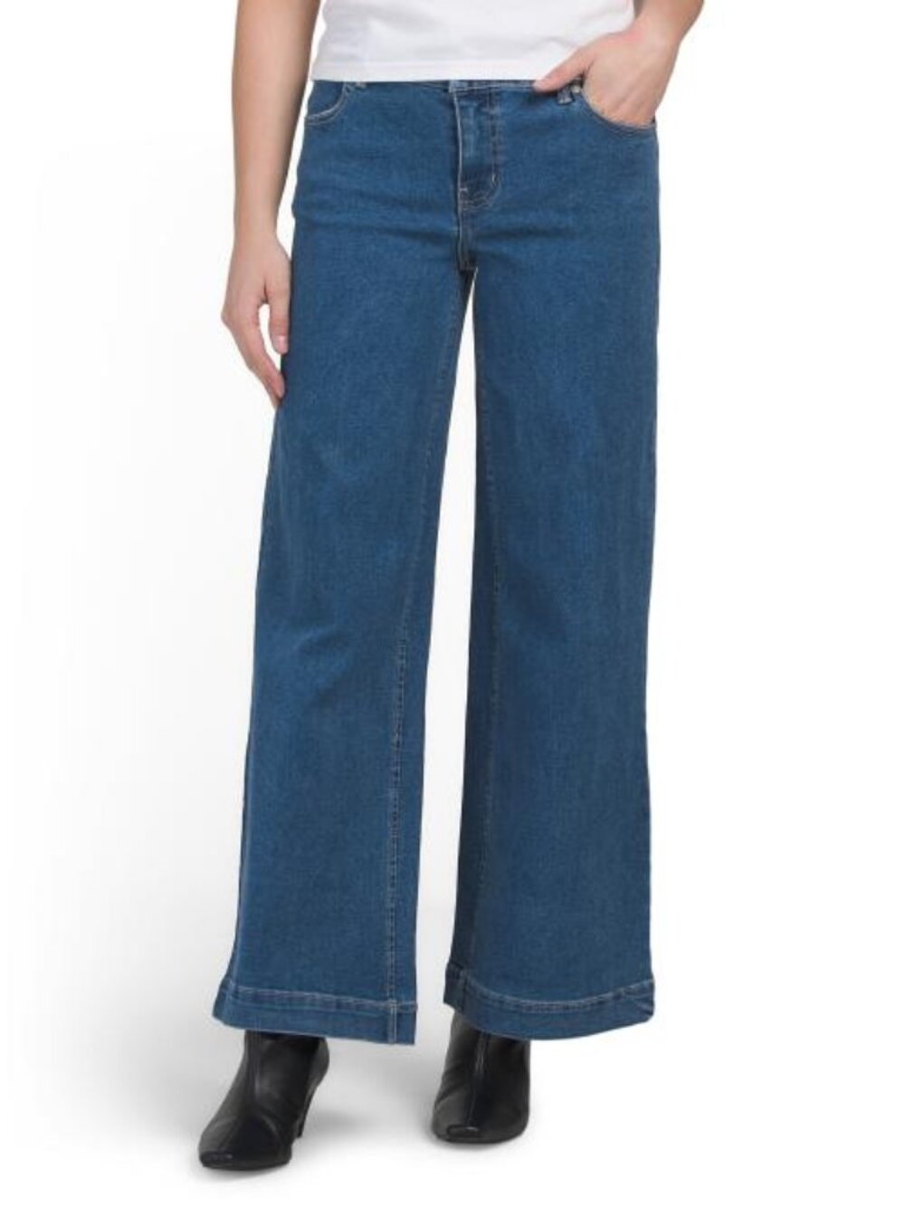 1822 DENIM Double Button Wide Leg Pants